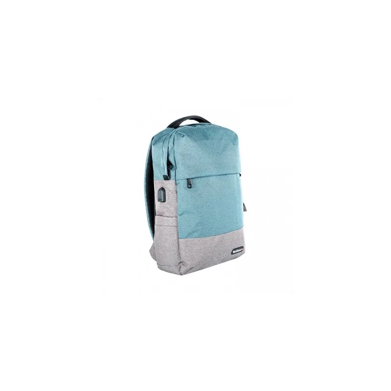 Mochila, Backpack TechZone TZ21LBP07 para Laptop 15.6 Pulgadas de Nylon/Poliéster Azul, Gris
