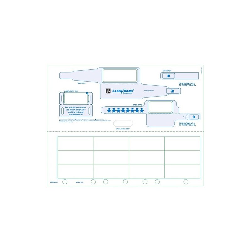 Zebra LaserBand 2 Advanced - Blanco - (1000 hoja(s) adult/pediatric wristbands with labels and ID tags