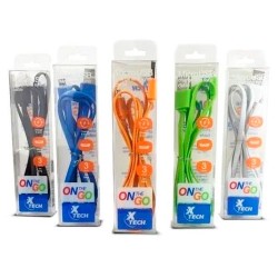 Xtech - Cable Lightning - USB macho a Lightning macho - 1 m - negro, blanco, azul, verde, naranja - plano (paquete de 10) - para
