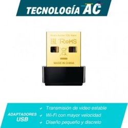 TP-Link Adaptador de Red USB Archer T2U Nano, WIFI, WLAN Mini AC600, Dual Band