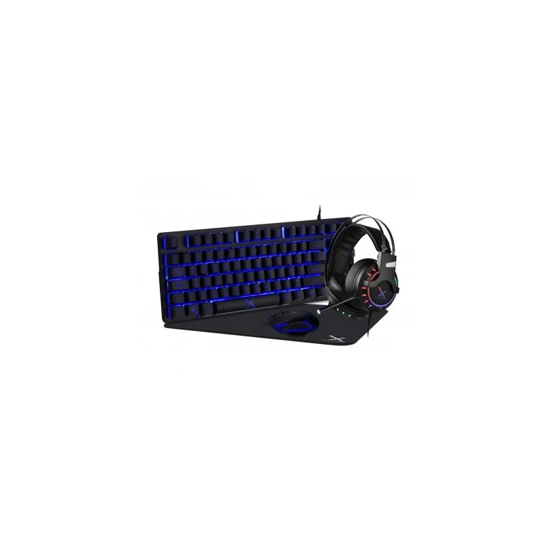 Teclado, Mouse, Diadema, Tapete para Mouse, MousePad Xzeal Starter Estandar Alámbrico Negro