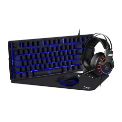 Teclado, Mouse, Diadema, Tapete para Mouse, MousePad Xzeal Starter Estandar Alámbrico Negro