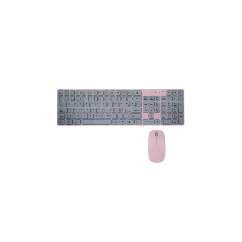 Teclado y Mouse Perfect Choice Ballon Inalámbrico para Niños Color Rosa
