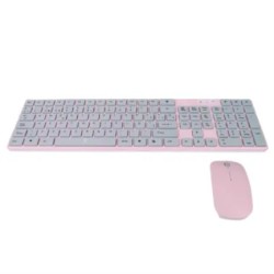 Teclado y Mouse Perfect Choice Ballon Inalámbrico para Niños Color Rosa