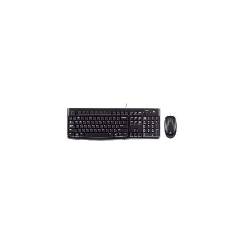 TECLADO Y MOUSE OPTICO LOGITECH MK120 USB 2.0, Color Negro Resistente a Salpicaduras
