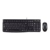 TECLADO Y MOUSE OPTICO LOGITECH MK120 USB 2.0, Color Negro Resistente a Salpicaduras