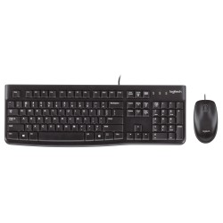 TECLADO Y MOUSE OPTICO LOGITECH MK120 USB 2.0, Color Negro Resistente a Salpicaduras