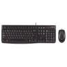 TECLADO Y MOUSE OPTICO LOGITECH MK120 USB 2.0, Color Negro Resistente a Salpicaduras