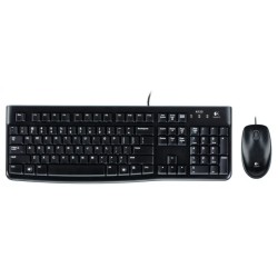 TECLADO Y MOUSE OPTICO LOGITECH MK120 USB 2.0, Color Negro Resistente a Salpicaduras
