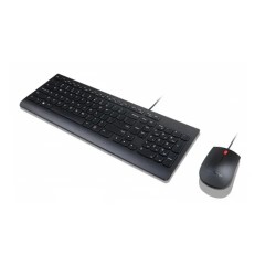 Teclado y Mouse Lenovo Estandar Alámbrico Negro