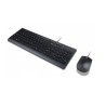 Teclado y Mouse Lenovo Estandar Alámbrico Negro