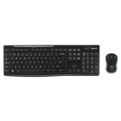 TECLADO Y MOUSE INALAMBRICO LOGITECH MK270 NEGRO MULTIMEDIA, RECEPTOR USB 2.0