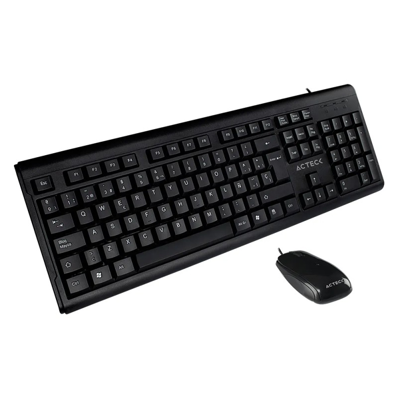 Teclado y Mouse Acteck Ac-928991 Alámbrico USB Negro (Español)