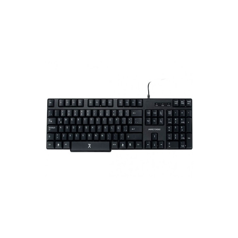 Teclado Perfect Choice Alámbrico USB Estandar Negro