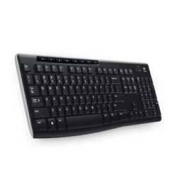 Teclado Multimedia Inalambrico Logitech K270 Espanol, Nano Receptor Usb2.0, Negro