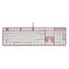 Teclado Mecanico Gaming Gamefactor KBG400, Switch Red, Antighost, Retroiluminado, Usb, Color Rosa/Blanco