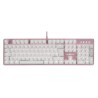 Teclado Mecanico Gaming Gamefactor KBG400, Switch Red, Antighost, Retroiluminado, Usb, Color Rosa/Blanco