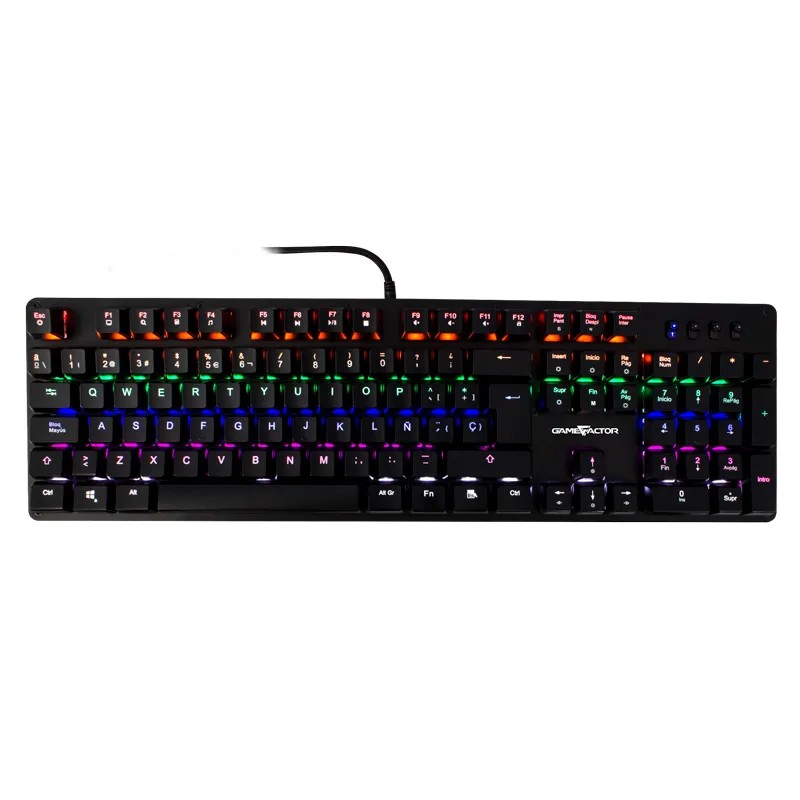 Teclado Mecanico GAMEFACTOR KBG400, RGB, Switch Outemo Azul, Cable Nylon, anti ghosting