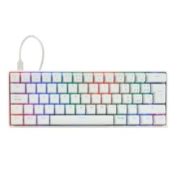 Teclado Mecanico Game Factor KBG560, USB 1.5m, RGB, teclas Blanco y Rosa, Switch Gateron rojo