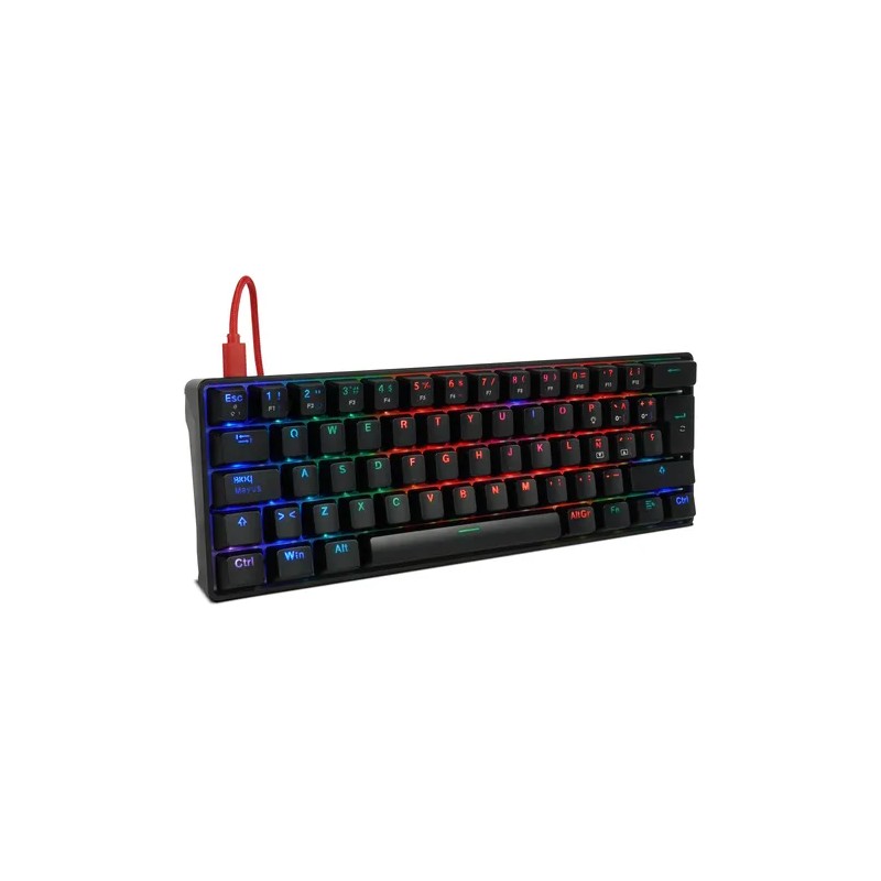 Teclado Mecanico Game Factor KBG560, USB 1.5 m, RGB, Swicth Gateron Azul, teclas Negro y Azul, KBG560-BL