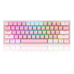 Teclado mecánico 60% Fizz Pro K616 RGB Pink/White