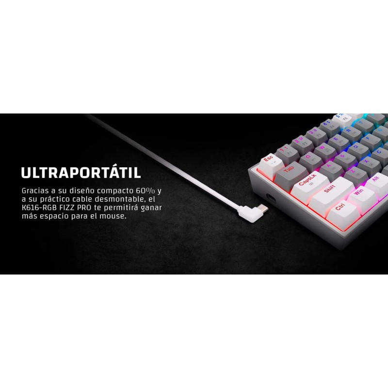 Teclado Mecánico  Redragon Fizz Pro Gray/White