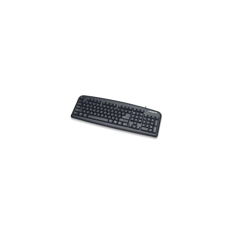 Teclado Manhattan Teclado Estandar Alambrico, Conexion USB, Color Negro, Cable de 1.2 m