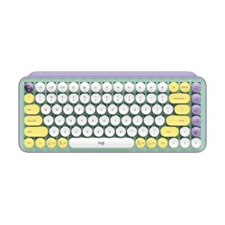Teclado Logitech Pop Keys Inalámbrico Menta/Violeta/Blanco, Amarillo (Inglés)