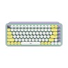 Teclado Logitech Pop Keys Inalámbrico Menta/Violeta/Blanco, Amarillo (Inglés)