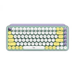 Teclado Logitech Pop Keys Inalámbrico Menta/Violeta/Blanco, Amarillo (Inglés)
