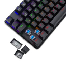 Teclado Gamer T-Dagger Bora Rainbow T-Tgk313 RGB Mecánico Switch Red Alámbrico Negro Español