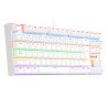Teclado Gamer Redragon Kumara White Rainbow Mecánico TKL Español Blanco