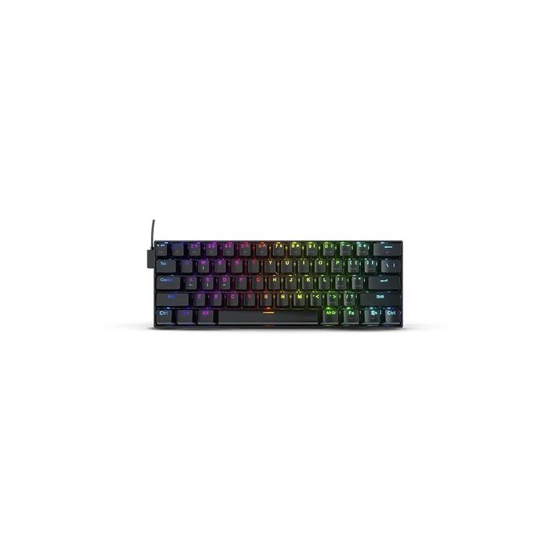 Teclado Gamer Redragon K630 RGB 60% Teclado Mecánico Switch Redragon Red Alámbrico Inglés Negro