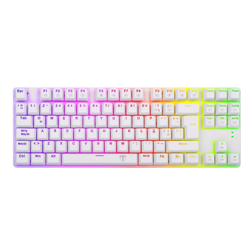 Teclado Gamer Mecánico Blanco Bora White T-TGK315 T-Dagger Red Switch