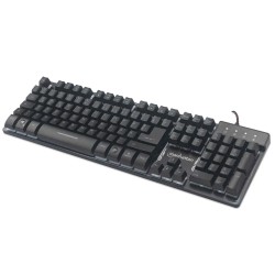 Teclado Gamer Manhattan Alambrico, Espanol, RGB, 19 teclas anti-ghosting, base metalica, cable 1.5 m, Color Negro