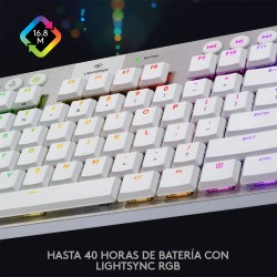 Teclado Gamer Logitech G915 Tkl Lightspeed Wireless RGB Blanco