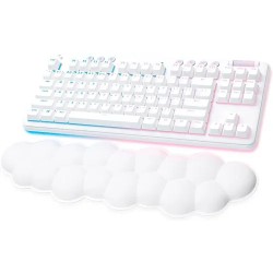 Teclado Gamer Logitech G715 RGB TKL Switch GX Red Lineal Inalámbrico Aurora Collection Blanco Inglés