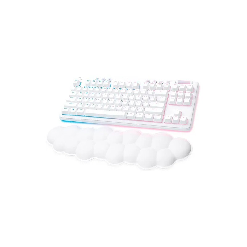 Teclado Gamer Logitech G715 RGB TKL Switch GX Red Lineal Inalámbrico Aurora Collection Blanco Inglés