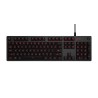 Teclado Gamer Logitech G413 Alámbrico USB Mecanico Negro, Rojo