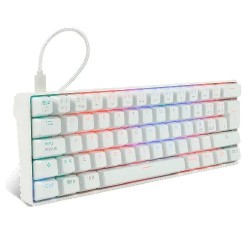 Teclado Gamer Game Factor KBG560 RGB Teclado Mecánico Switch Red Alámbrico Español Blanco