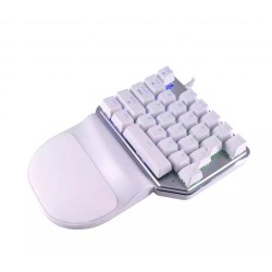 Teclado de Mano Batauro Nelore Switch Blue Alámbrico RGB Blanco