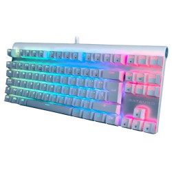 Teclado Batauro Aubrac Mecánico Switch Blue TKL Alámbrico RGB Español Blanco