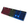 Teclado Alambrico Stylos, Retroiluminado 3 colores, Multimedia, transparente