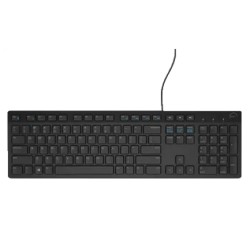 Teclado Alambrico Dell, Usb, Altura Ajustable, Color Negro