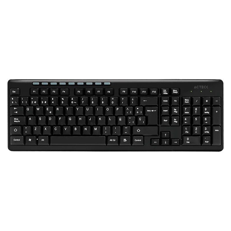 Teclado Acteck TI215 Inalambrico, Multimedia, USB, Negro