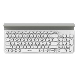 Teclado Acteck Inspire Comp TI695 Inalámbrico Bluetooth/USB Blanco/Gris Español