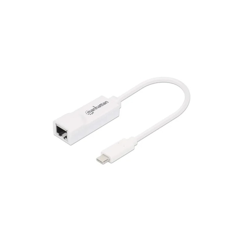 Tarjeta de Red Manhattan 507585 de 1 Puerto 100Mbit/S USB-C Blanco