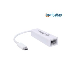 Tarjeta de Red Manhattan 507585 de 1 Puerto 100Mbit/S USB-C Blanco