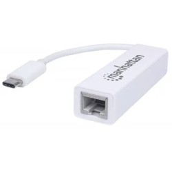 Tarjeta de Red Manhattan 507585 de 1 Puerto 100Mbit/S USB-C Blanco