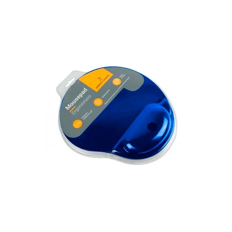 Tapete para Mouse, MousePad Perfect Choice con Descansa Muñecas de Gel PC-041795 25 x 22.40cm Grosor 27mm Azul